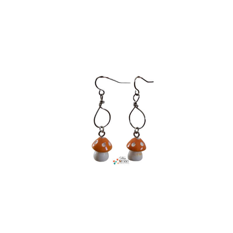 Forest Charm Mushroom Earrings