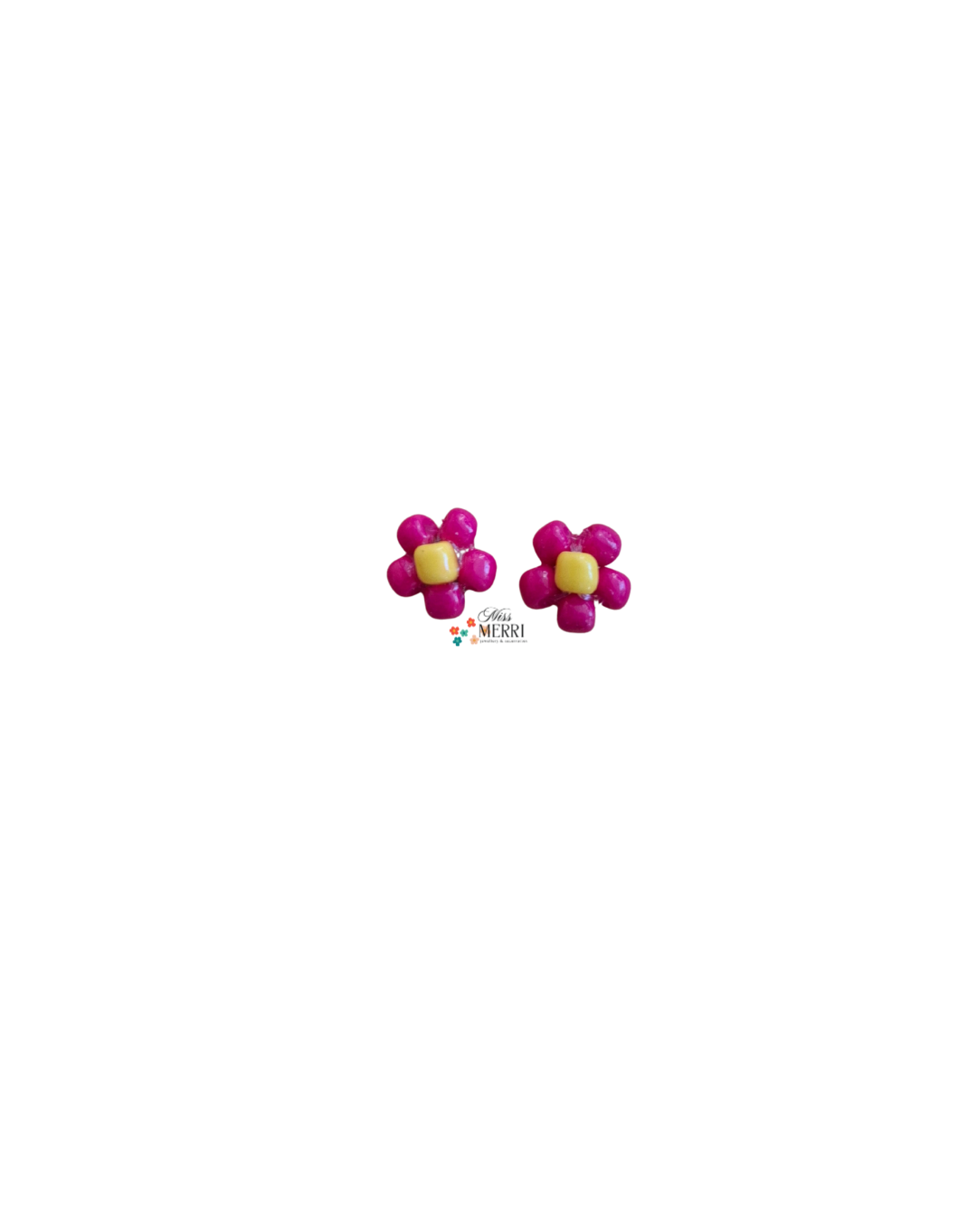 Hot Pink Daisy Earstuds