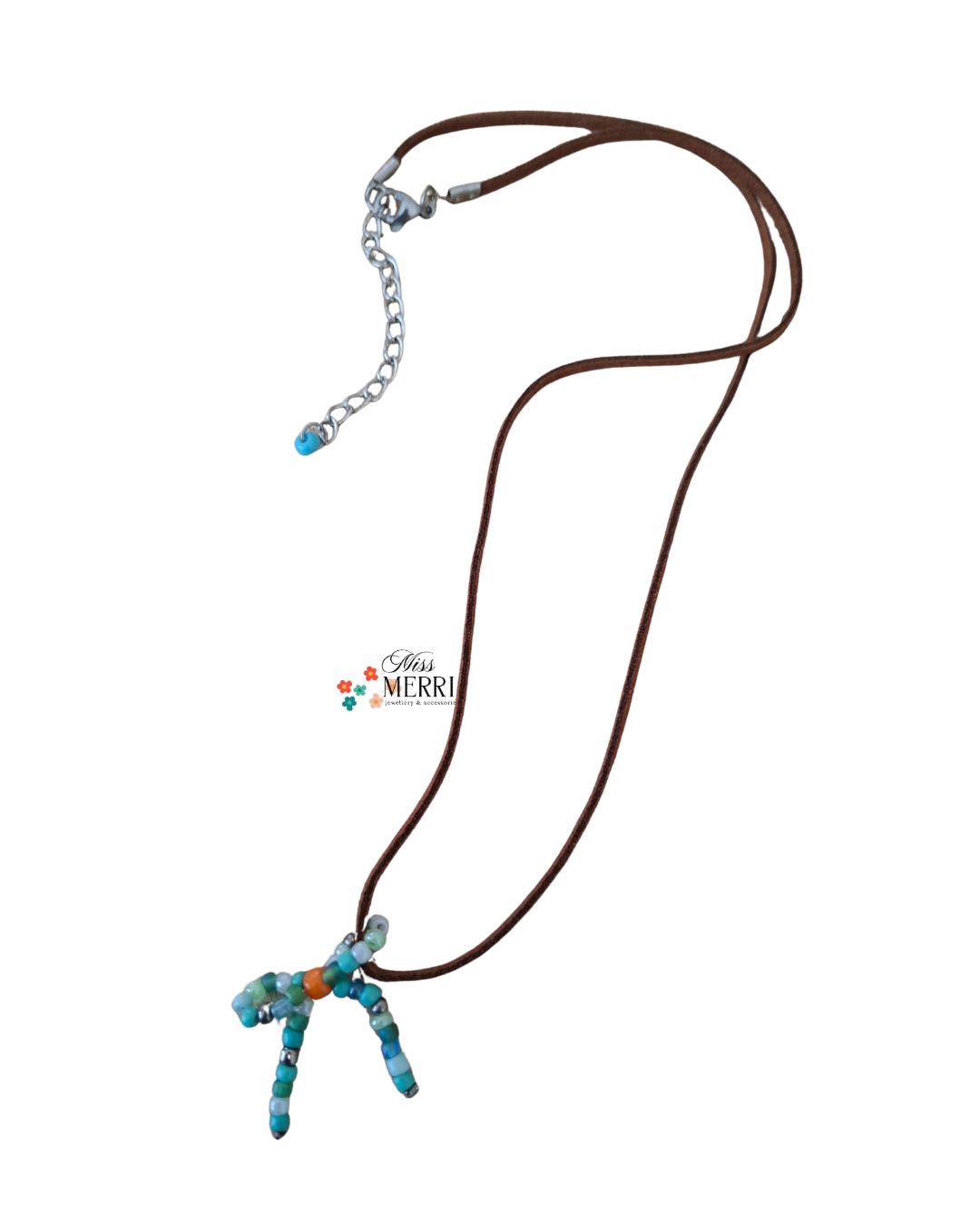 Beaded Bow Charm Necklace