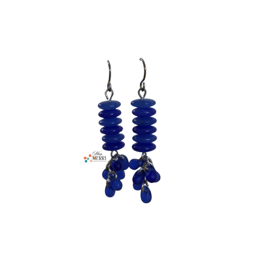 Deep Blue Drop Earrings