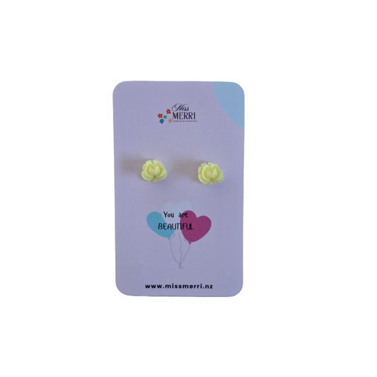 Yellow Flower Stud Earrings