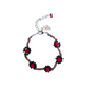 Red & Black Beaded Flower Bracelet