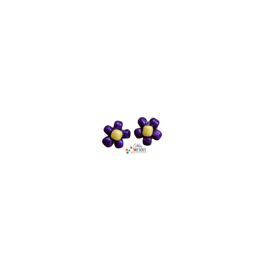 Violet Daisy Ear Studs