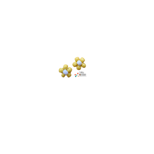 yellow daisy stud earrings handmade with seed beads