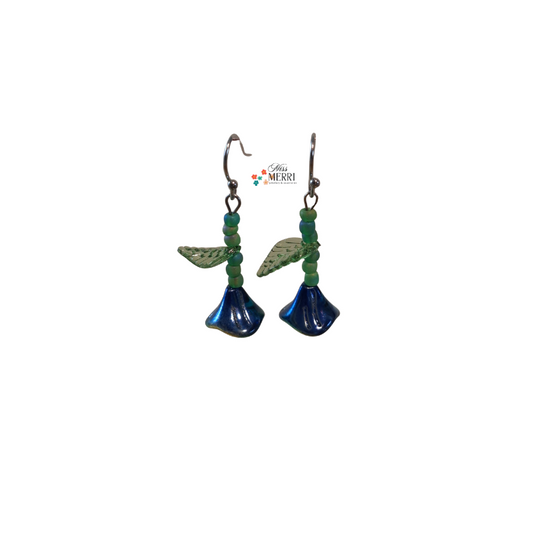 Blue Peacock Bloom Earrings
