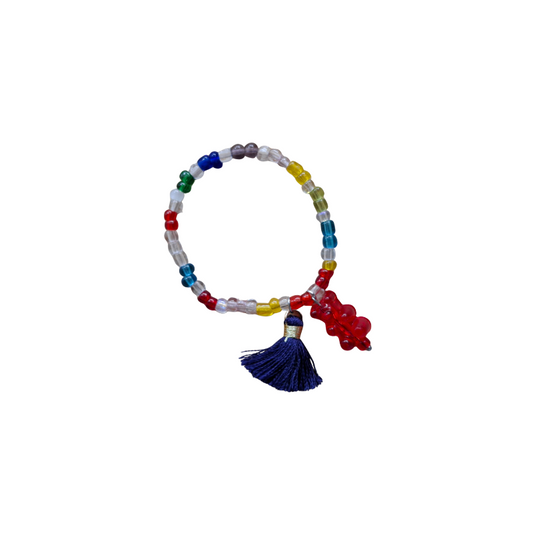 Rainbow Beaded Bracelet with Tassel