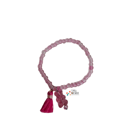 Rosy Glow Tassel Bracelet