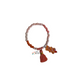 Orange Beaded Bracelet with Tassel & Charm