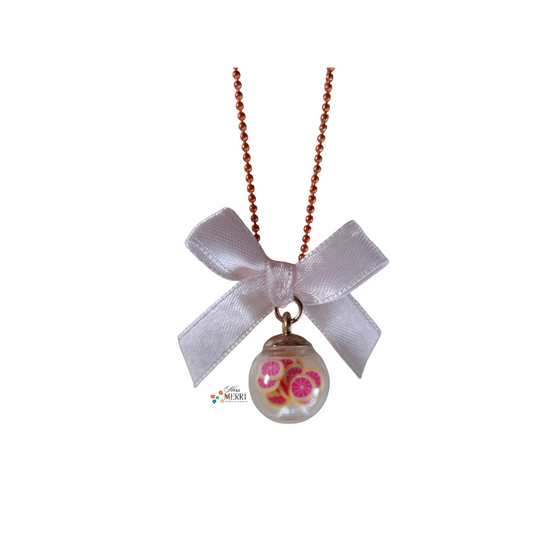 Citrus Charm Bow Necklace