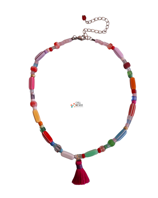 Berry Bliss Tassel Necklace