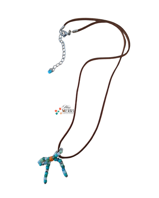 Beaded Bow Charm Necklace